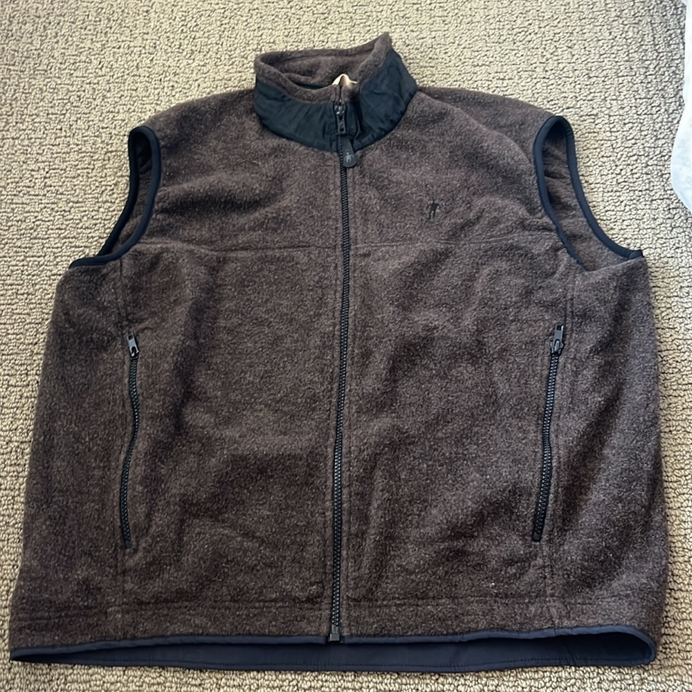 Smartwool Brown Fleece Vest with High Collar